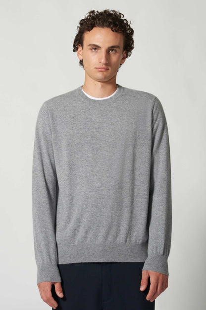Maglia Girocollo in Puro Cashmere Silver