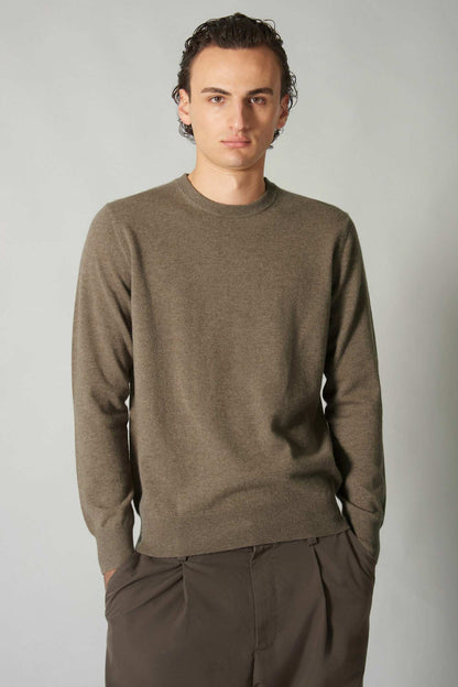Maglia Girocollo in Puro Cashmere Dune