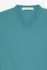 Maglia Scollo a V in Puro Cashmere Turchese