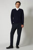 Maglia Scollo a V in Puro Cashmere Navy