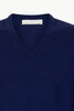 Maglia Scollo a V in Puro Cashmere Ink Blue
