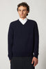 Maglia Scollo a V in Puro Cashmere Ink Blue