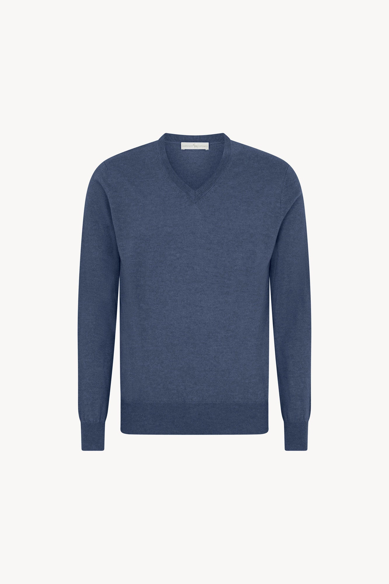 Maglia Scollo a V in Puro Cashmere Denim Scuro