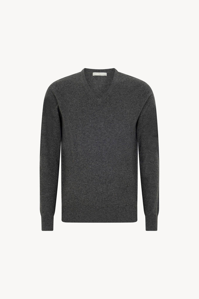 Maglia Scollo a V in Puro Cashmere Flanella