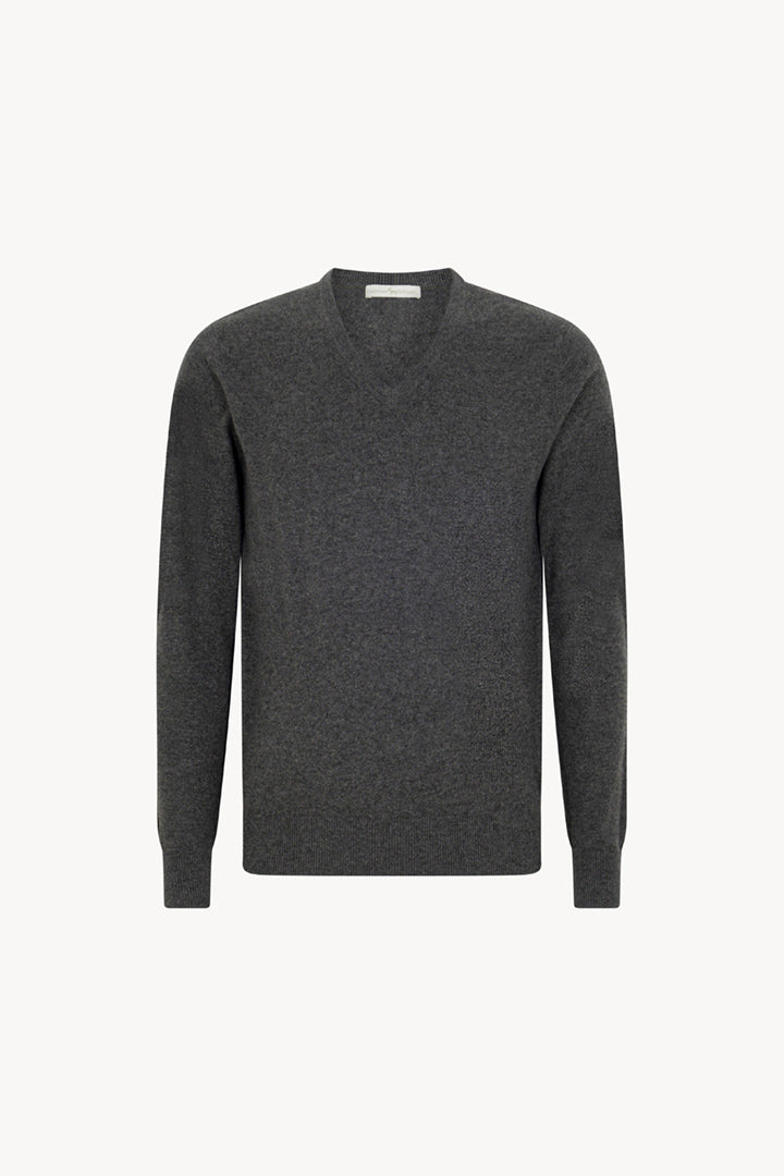 Maglia Scollo a V in Puro Cashmere Flanella