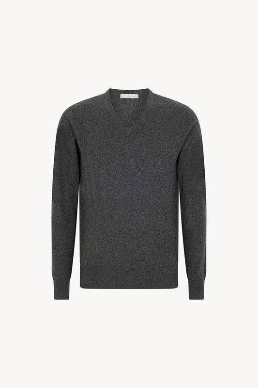 Maglia Scollo a V in Puro Cashmere Flanella