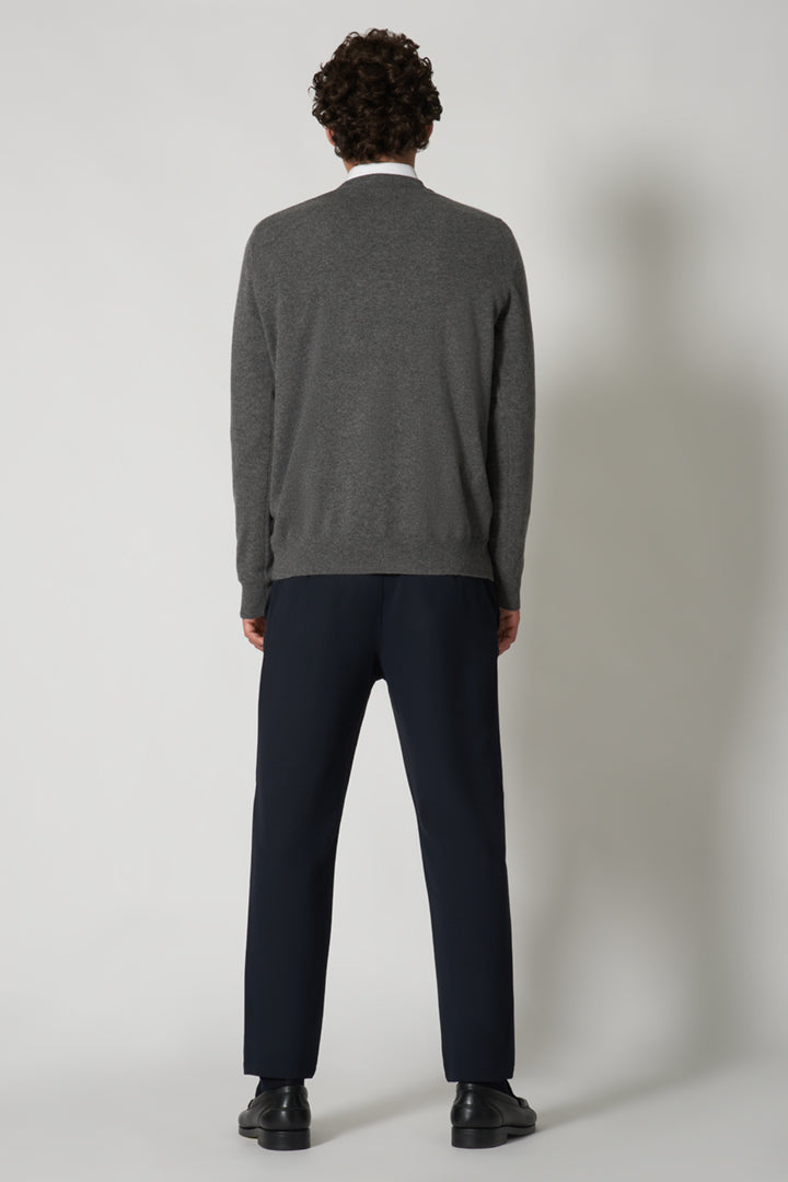 Maglia Scollo a V in Puro Cashmere Flanella