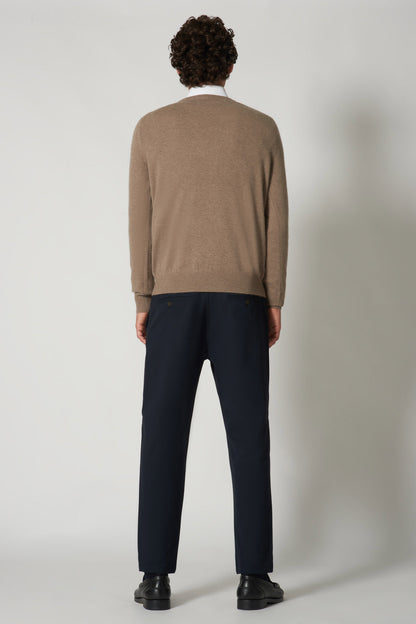 Maglia Scollo a V in Puro Cashmere Dune