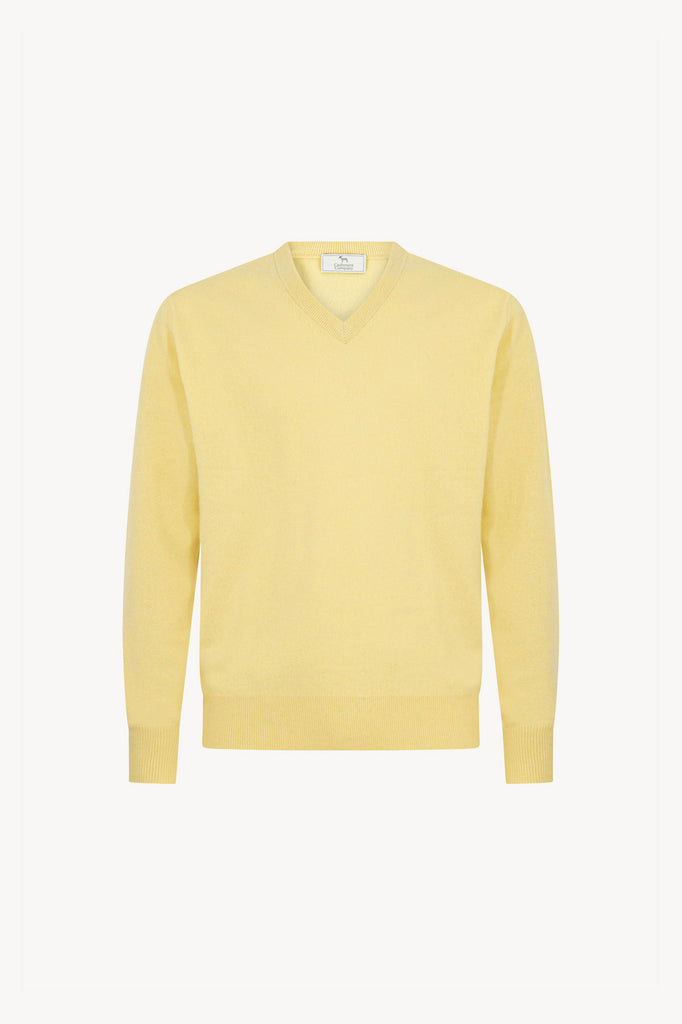 Maglia Scollo a V in Puro Cashmere Vanilla