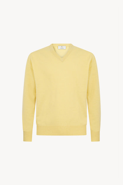 Maglia Scollo a V in Puro Cashmere Vanilla