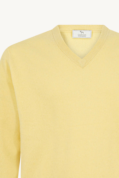 Maglia Scollo a V in Puro Cashmere Vanilla