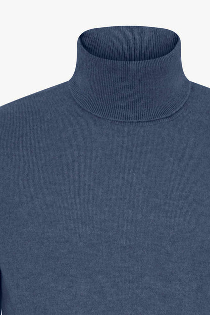 Dolcevita in Puro Cashmere Denim Scuro