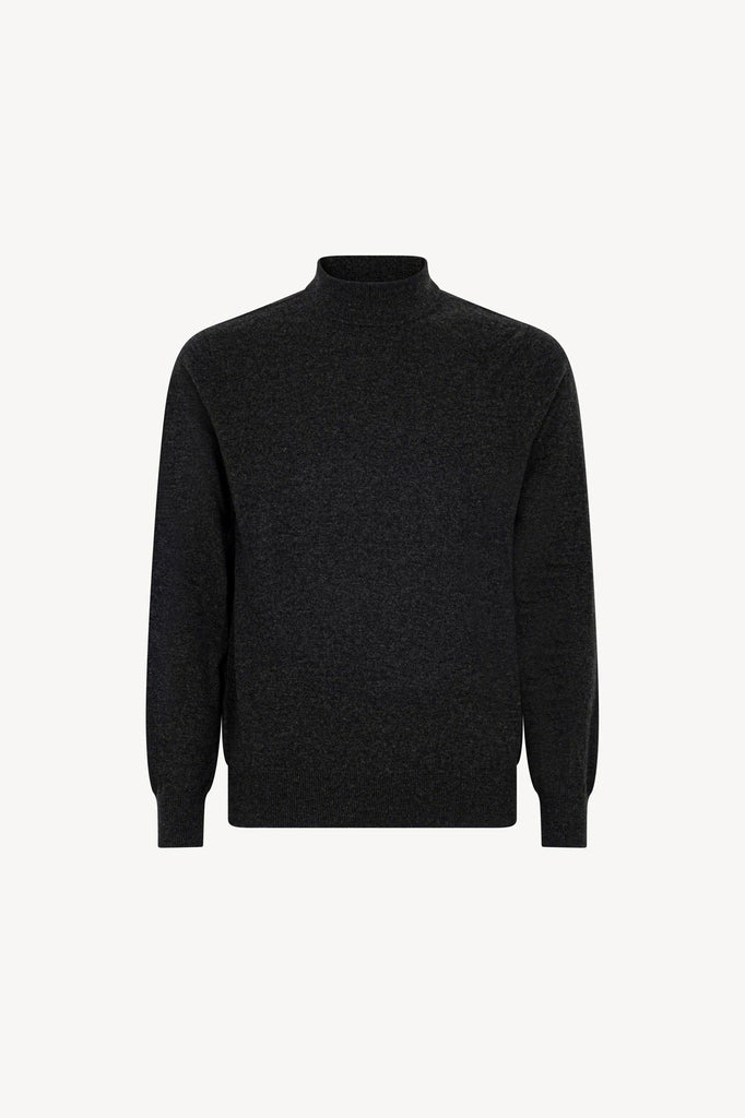 Maglia a Lupetto in Puro Cashmere Almost Black
