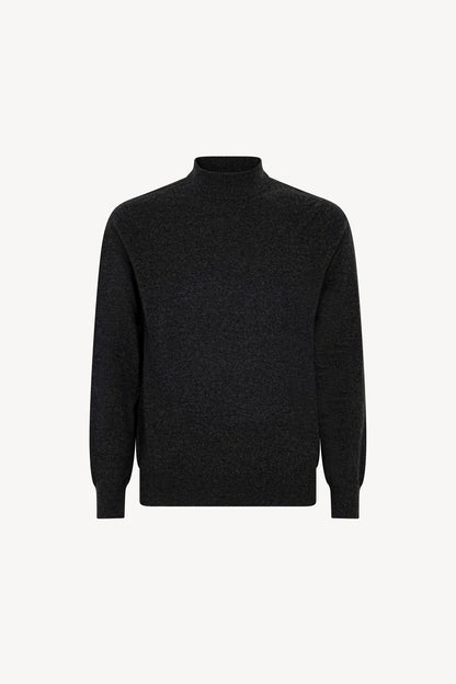 Maglia a Lupetto in Puro Cashmere Almost Black