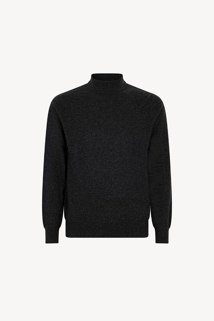 Maglia a Lupetto in Puro Cashmere Almost Black