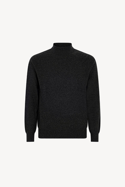 Maglia a Lupetto in Puro Cashmere Almost Black
