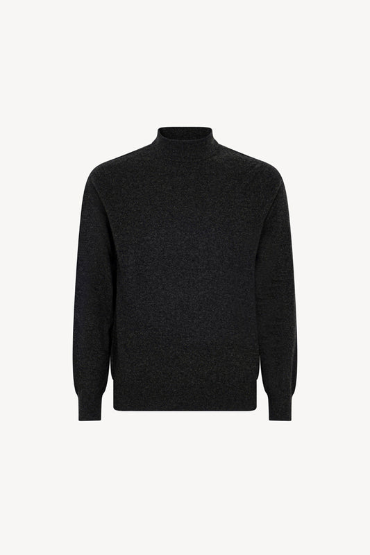 Maglia a Lupetto in Puro Cashmere Almost Black