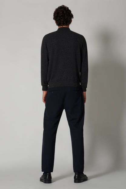 Maglia a Lupetto in Puro Cashmere Almost Black