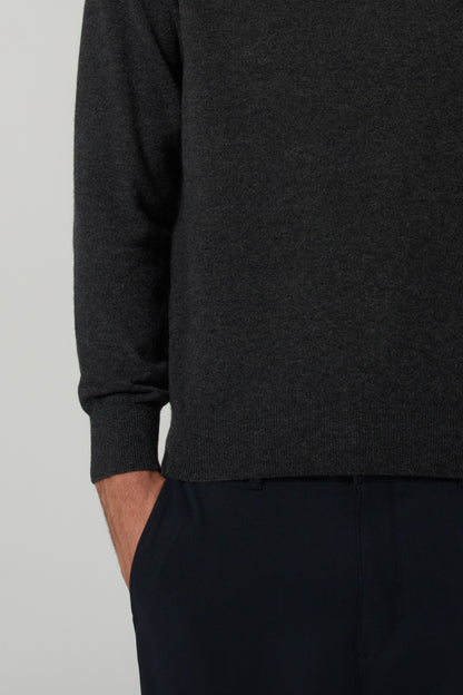 Maglia a Lupetto in Puro Cashmere Almost Black