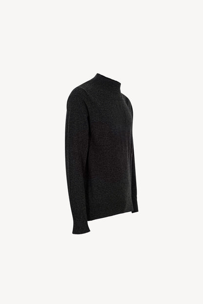 Maglia a Lupetto in Puro Cashmere Almost Black