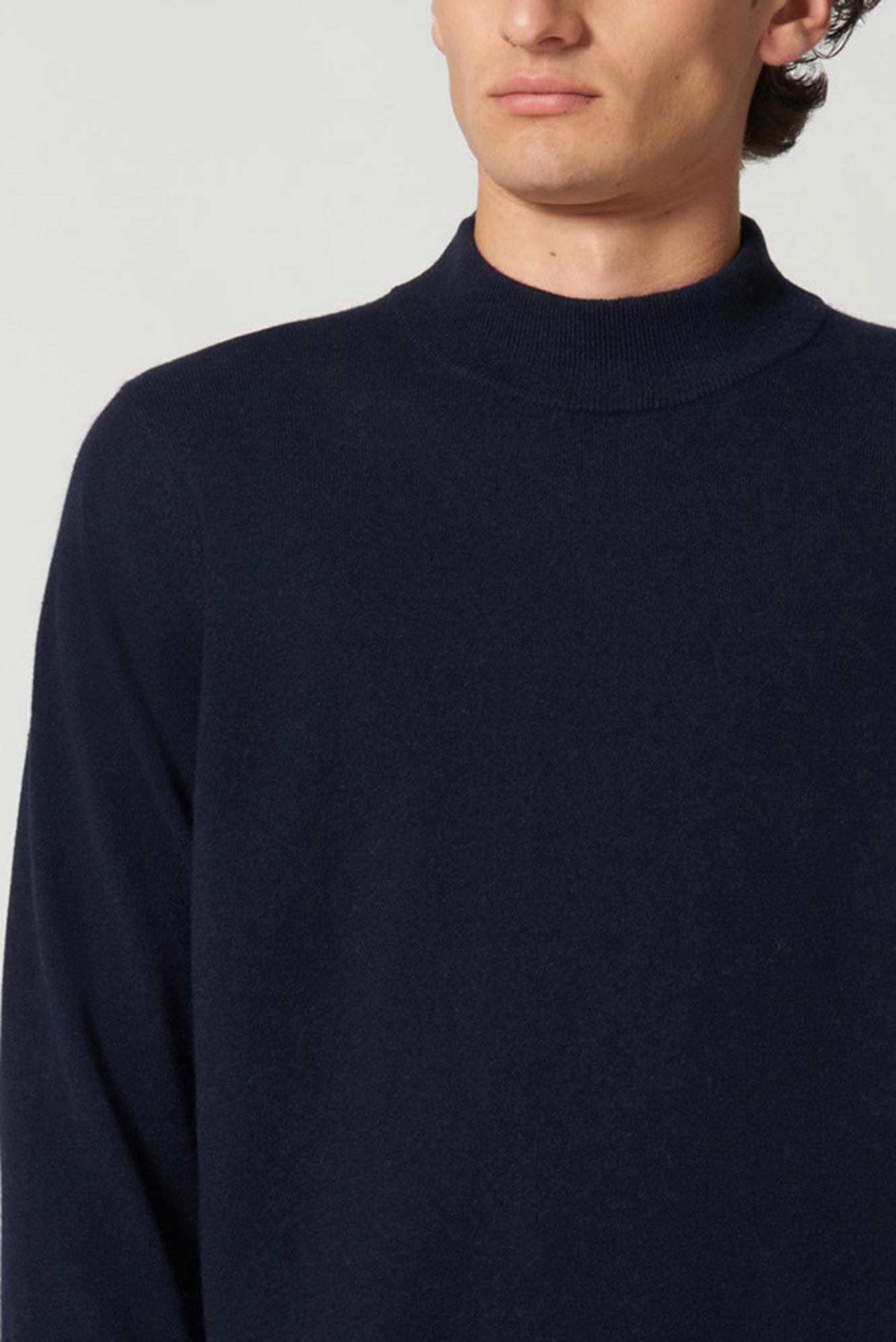 Maglia a Lupetto in Puro Cashmere Navy