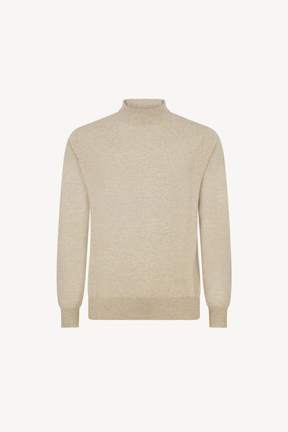 Maglia a Lupetto in Puro Cashmere Avena