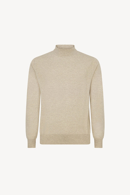 Maglia a Lupetto in Puro Cashmere Avena