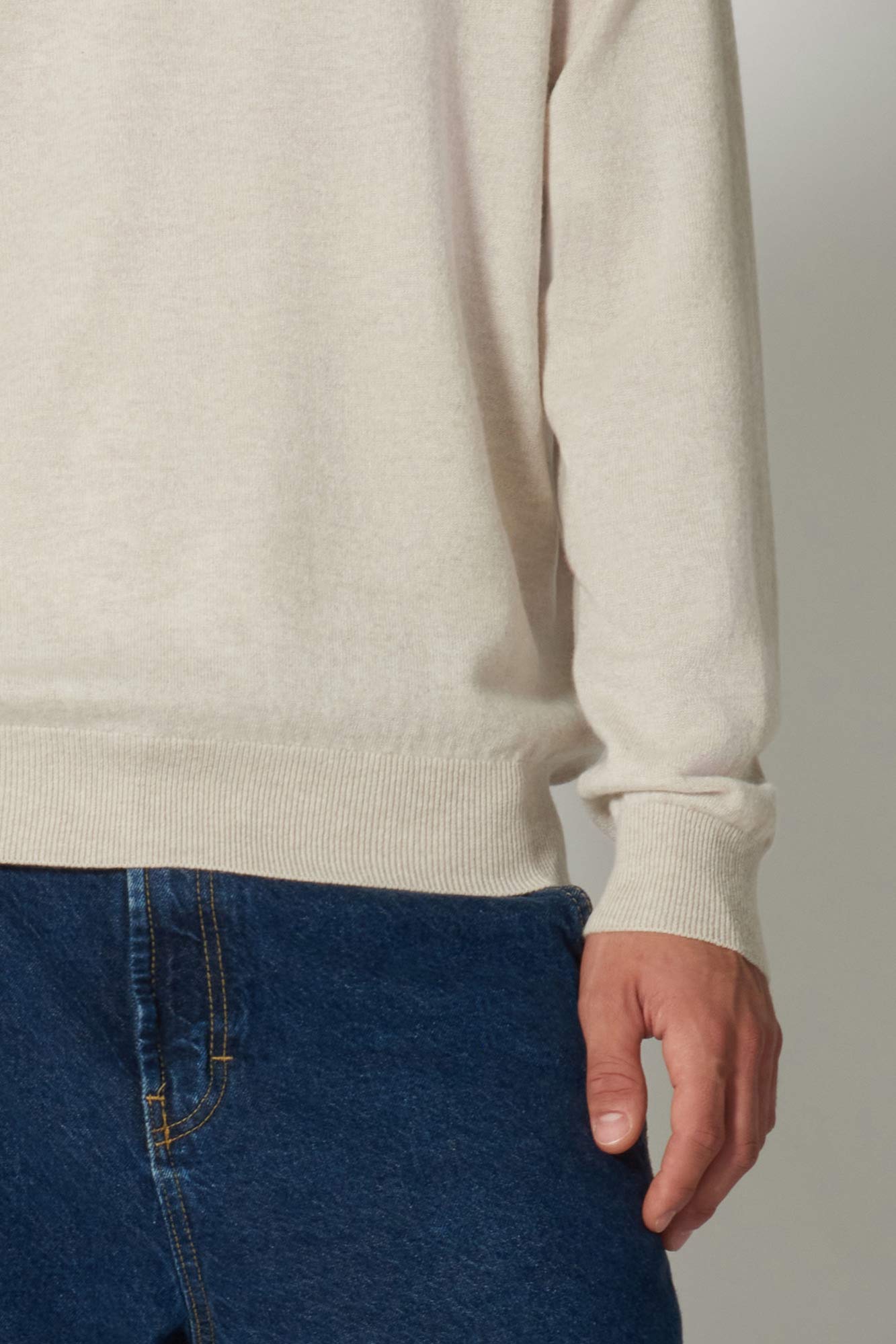 Maglia a Lupetto in Puro Cashmere Avena