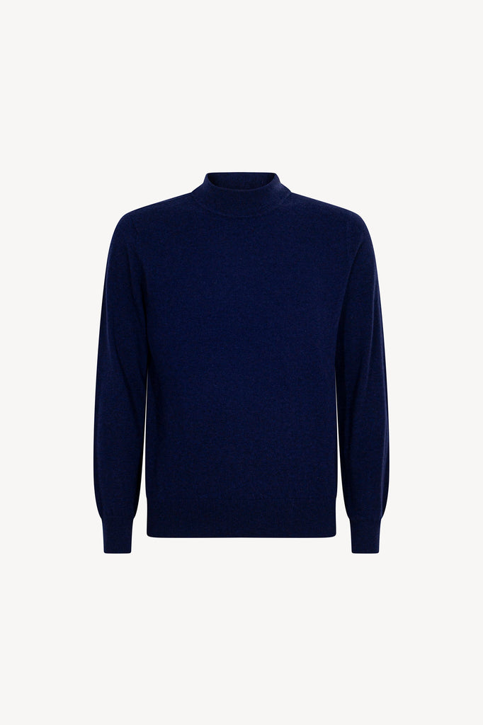 Maglia a Lupetto in Puro Cashmere Ink Blue