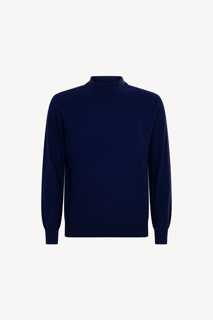 Maglia a Lupetto in Puro Cashmere Ink Blue