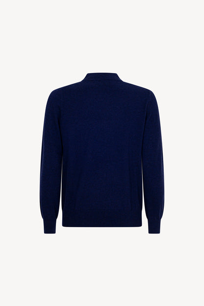 Maglia a Lupetto in Puro Cashmere Ink Blue