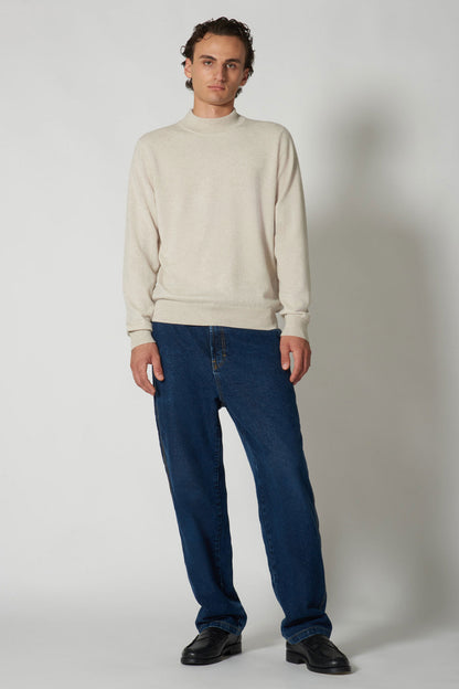 Maglia a Lupetto in Puro Cashmere Ink Blue