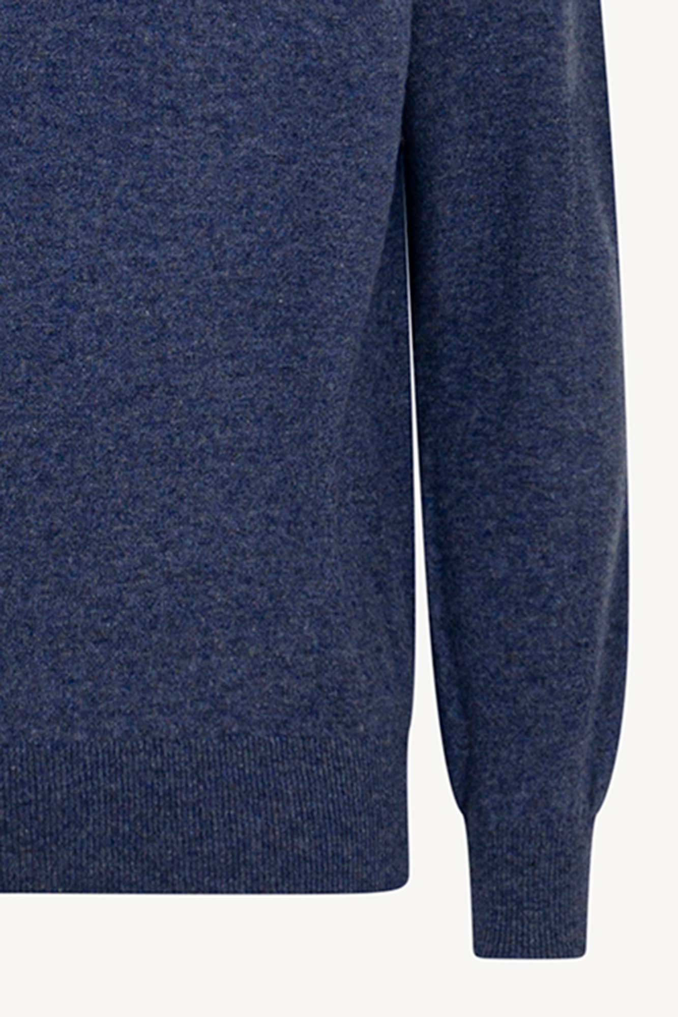 Maglia a Lupetto in Puro Cashmere Denim Scuro