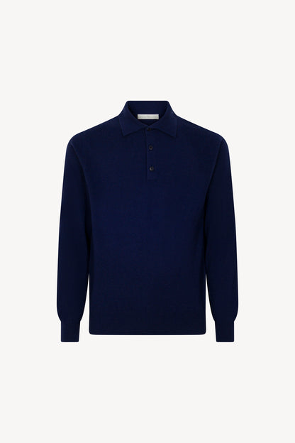 Polo in Puro Cashmere Ink Blue