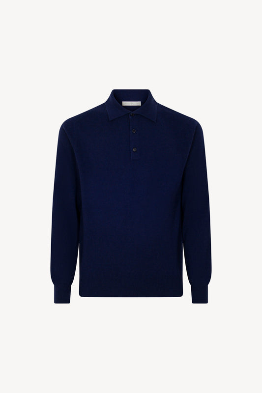 Polo in Puro Cashmere Ink Blue