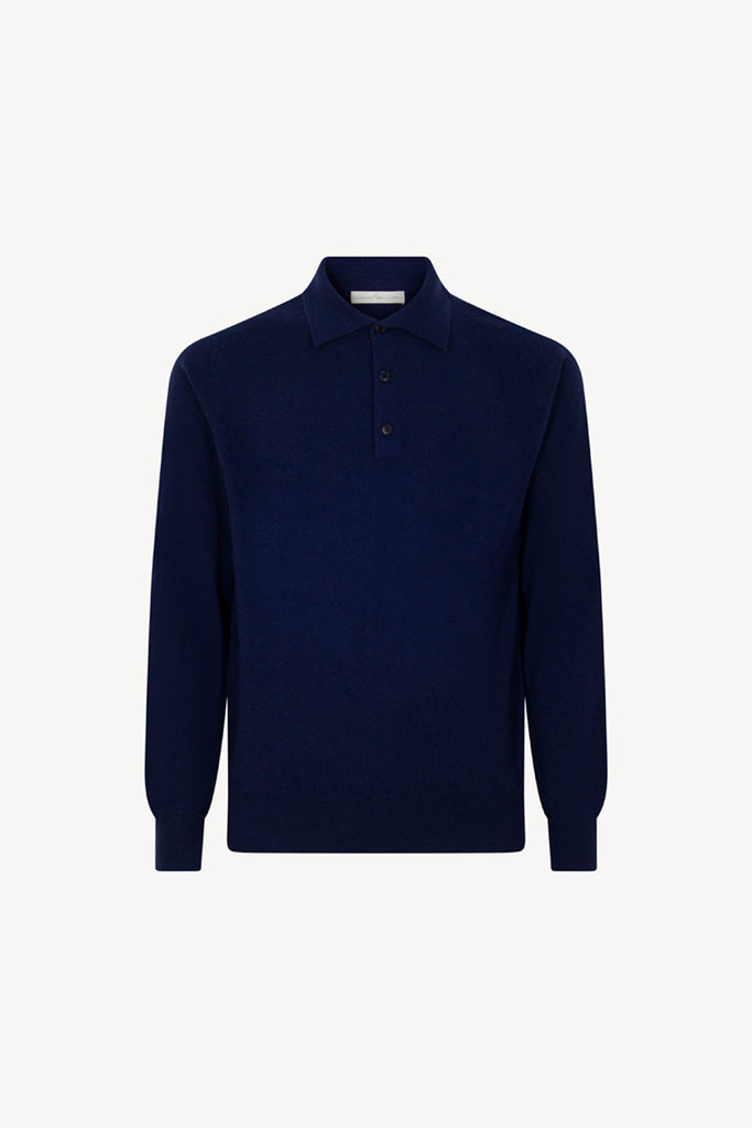 Polo in Puro Cashmere Ink Blue