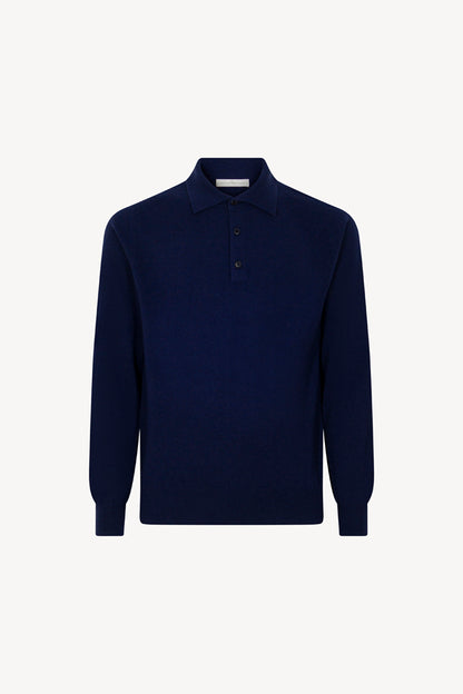 Polo in Puro Cashmere Ink Blue