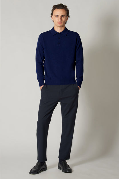 Polo in Puro Cashmere Ink Blue