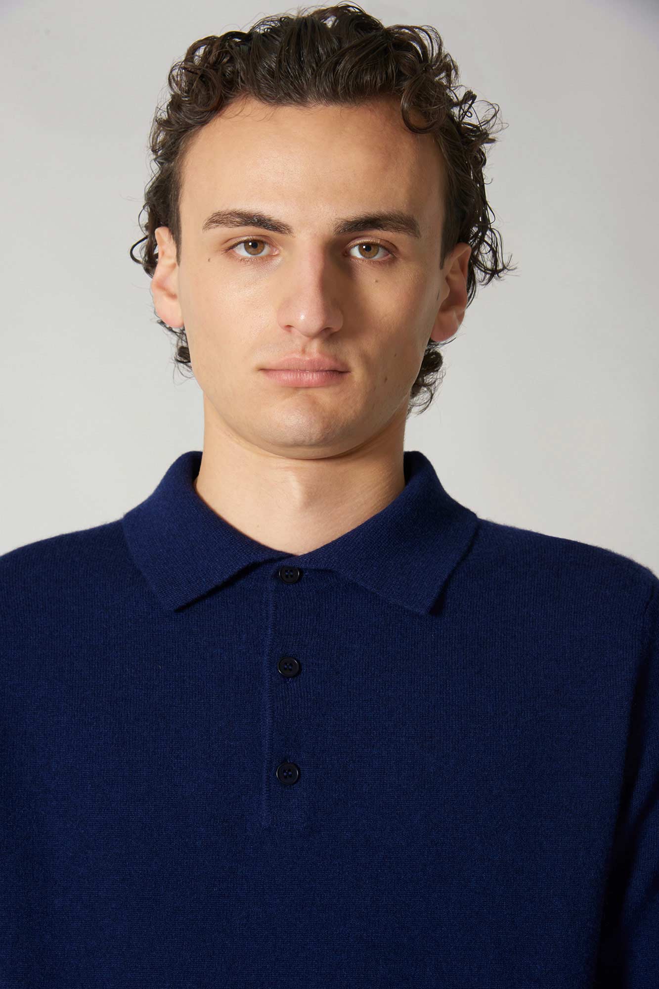 Polo in Puro Cashmere Ink Blue