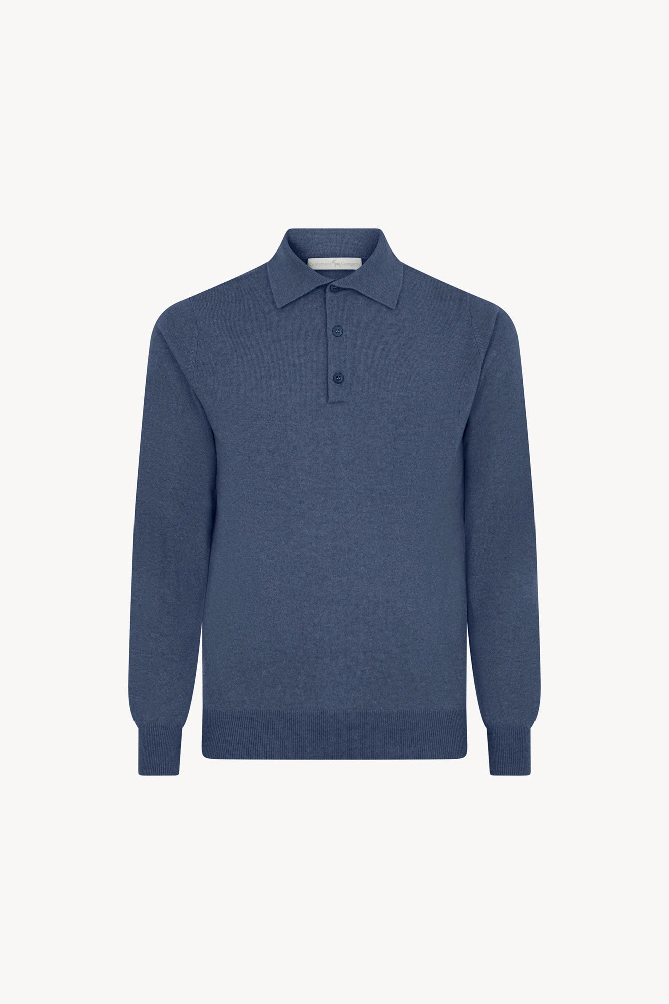 Polo in Puro Cashmere Denim Scuro