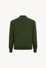 Loden Green Pure Cashmere Cardigan Bomber-Style with Full Zip