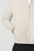 Oat Pure Cashmere Cardigan Bomber-Style with Full Zip
