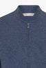 Cardigan a Bomber con Zip in Puro Cashmere Denim Scuro