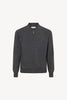 Dark Grey Pure Cashmere Cardigan Bomber-Style with Full Zip