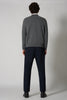 Dark Grey Pure Cashmere Cardigan Bomber-Style with Full Zip