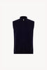 Gilet con Zip in Puro Cashmere Navy