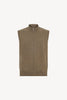 Gilet con Zip in Puro Cashmere Dune