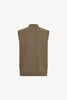 Gilet con Zip in Puro Cashmere Dune