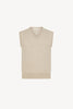 Gilet Scollo a V in Puro Cashmere Avena