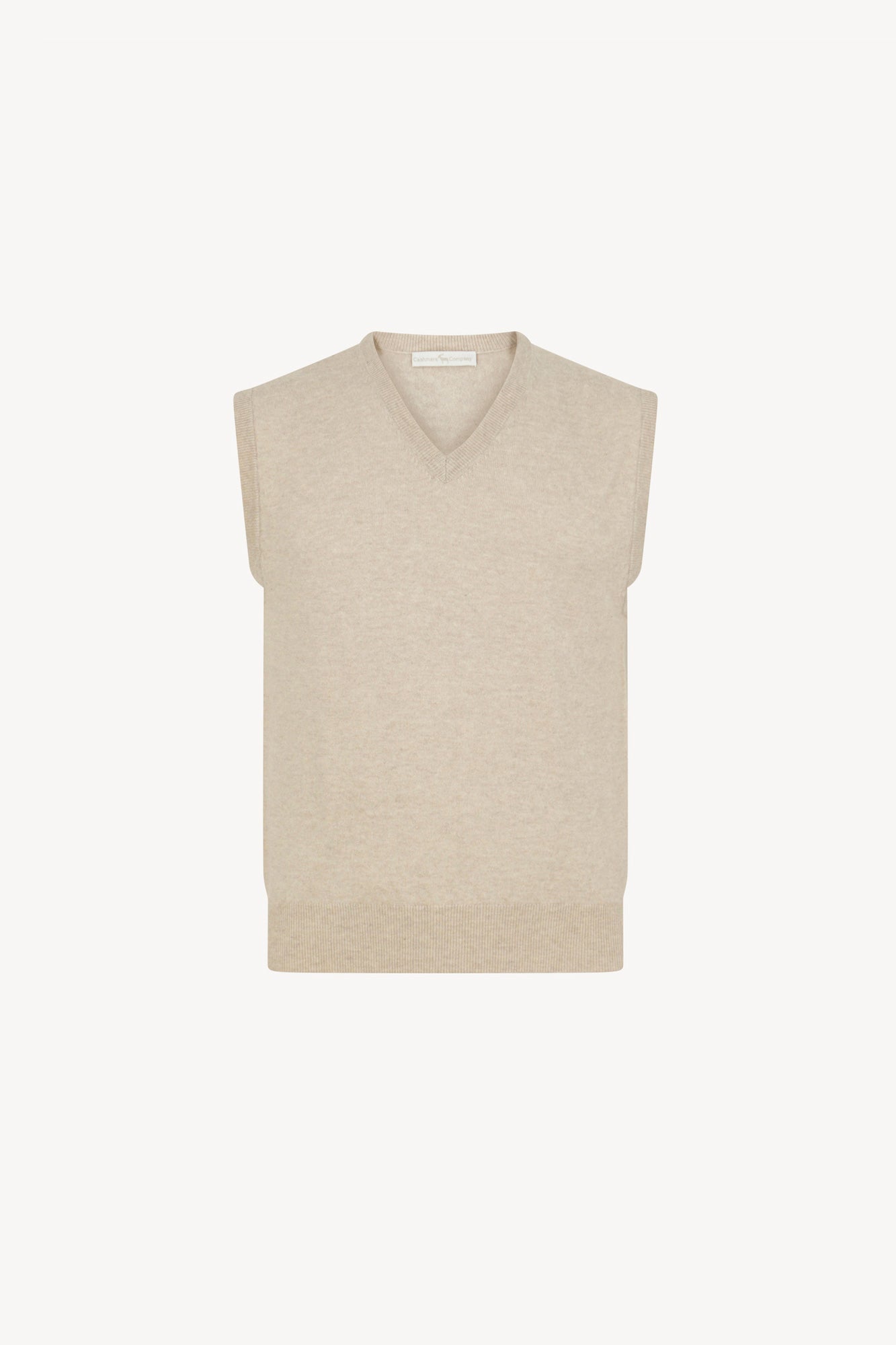 Gilet Scollo a V in Puro Cashmere Avena